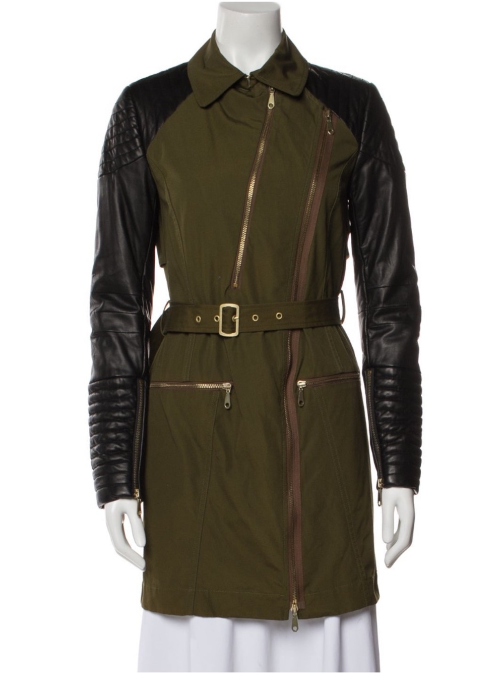 Rebecca Minkoff Vintage Keifer Mixed Media Trench Coat Size XS